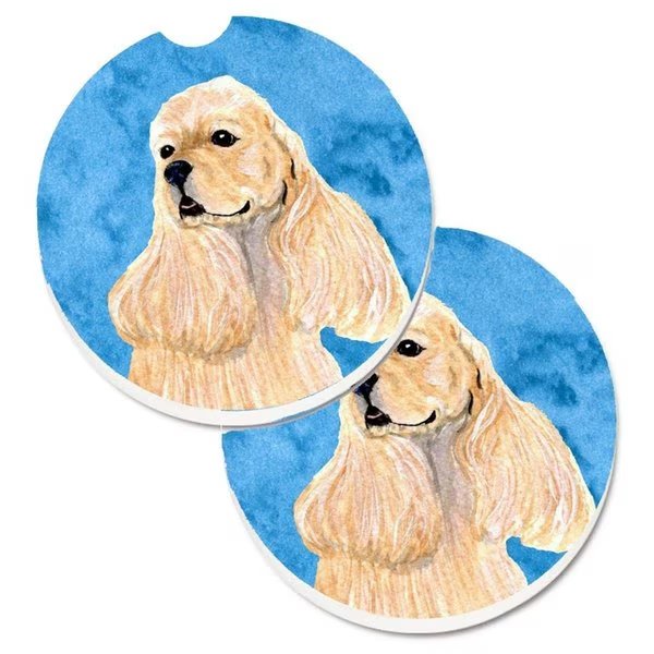 Blue Buff Cocker Spaniel Set of 2 Cup Holder Car Coaster, Carolines Treasures, Mfr#: SS4798-BUCARC